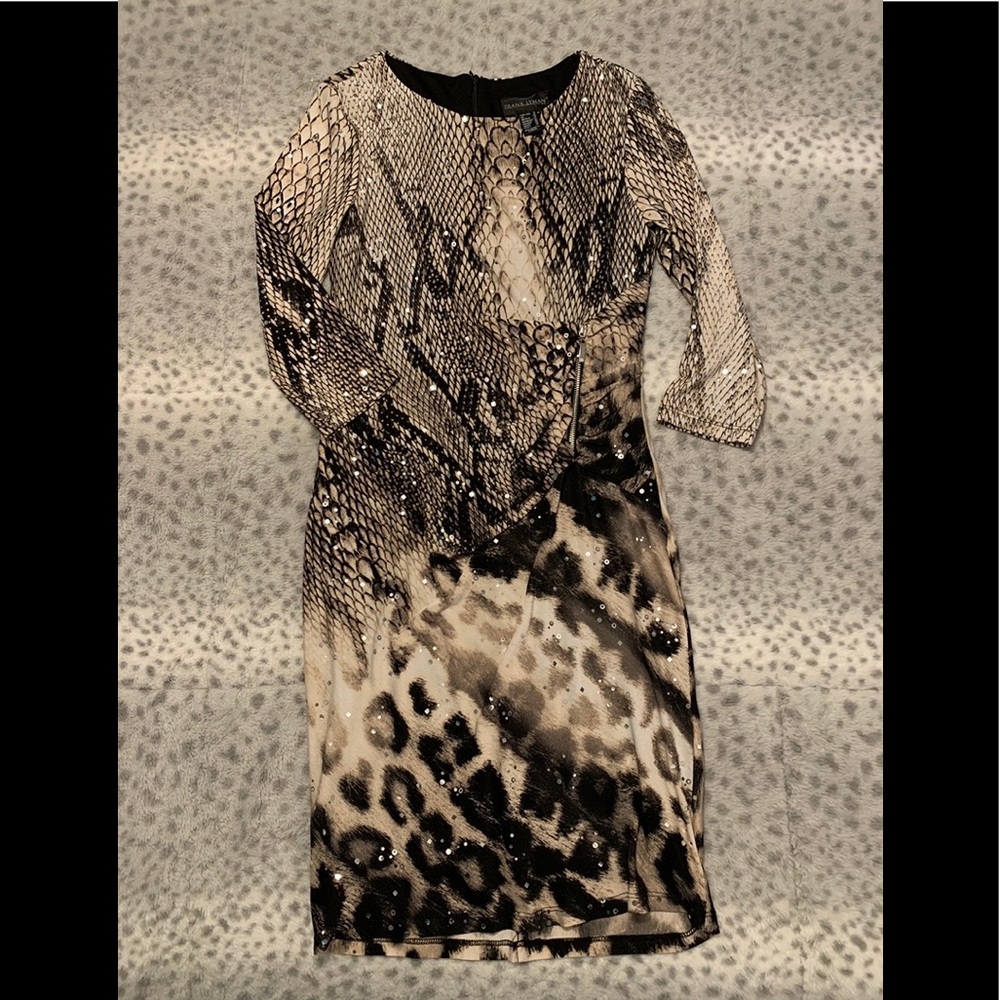 Sexy animal print snake leopard sequence dress.